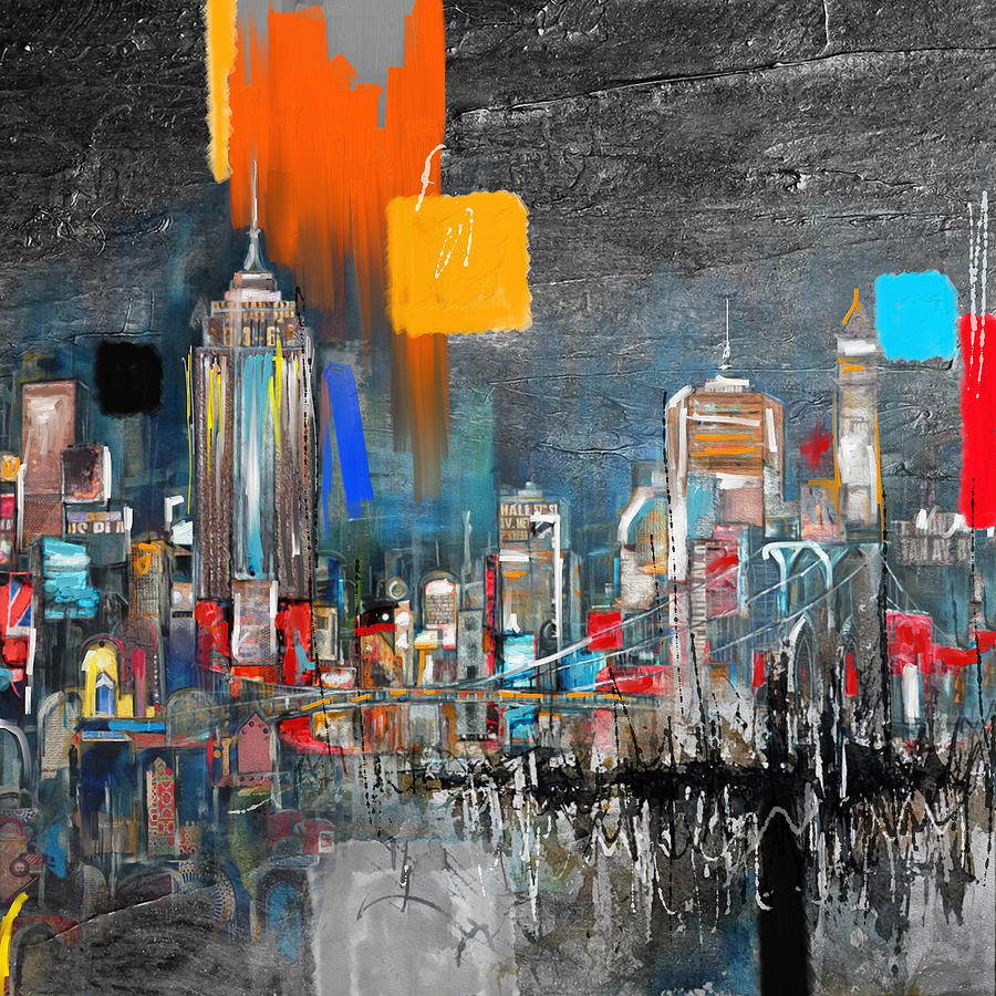 NY Skyline 198 2  Painting by Mawra Tahreem