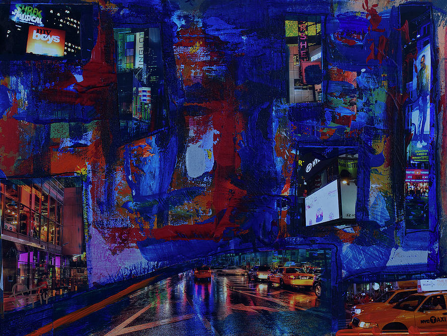 NY TIMES SQUARE NIGHT No 1 Painting by Walter Fahmy