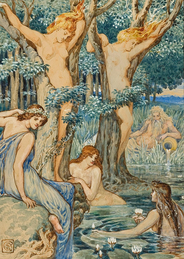 Nyads and Dryads Painting by Walter Crane