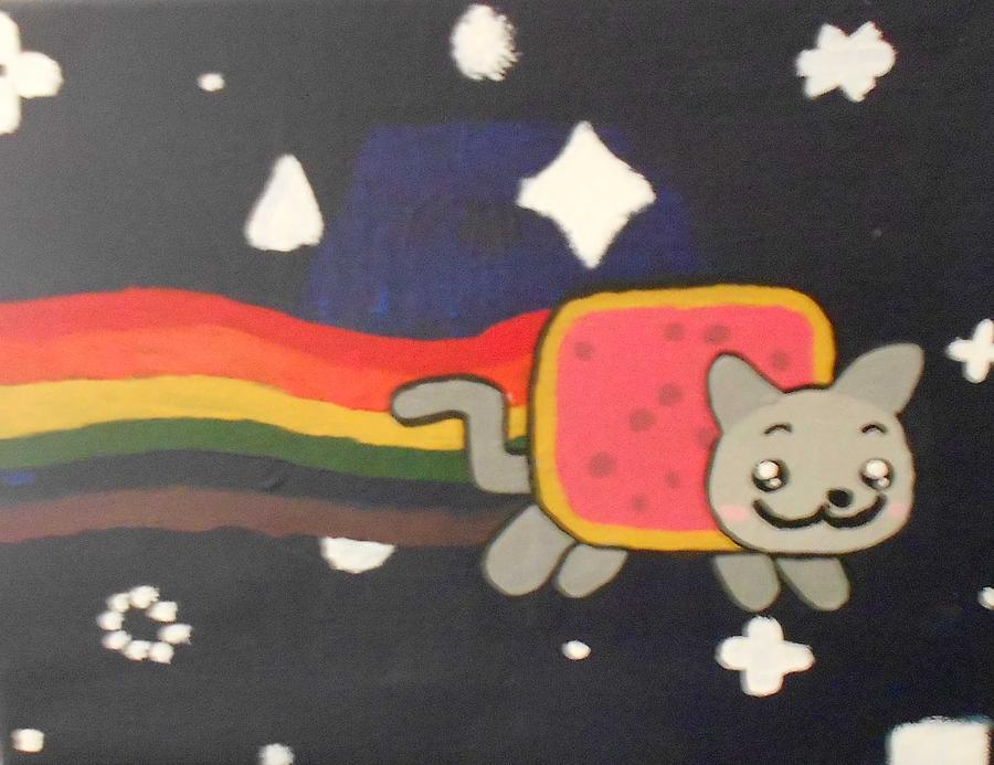 Nyan CatOil on canvas Painting by Sheri Keith