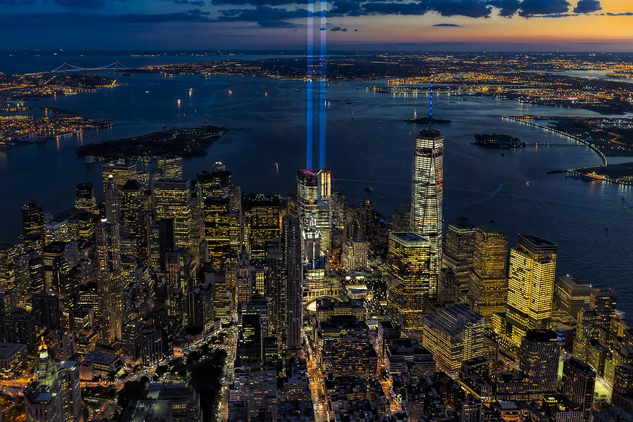 NYC 911 Tribute In Lights Photograph by Susan Candelario