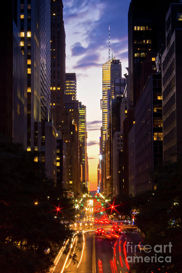 Sunset Photograph - NYC Across Avenues by Archana Doddi