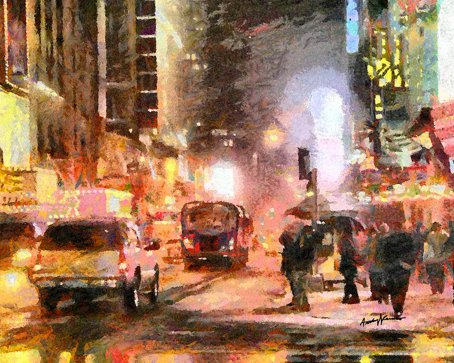 Nyc At Night Painting By Anthony Caruso