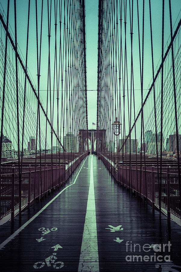 NYC Brooklyn Bridge BWR Photograph by Edward Fielding