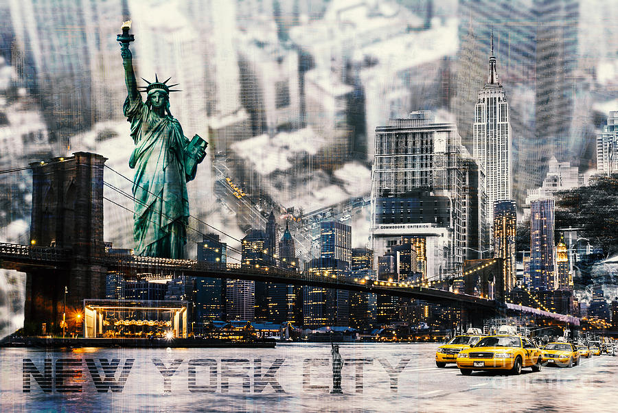 NYC - collage Photograph by Hannes Cmarits