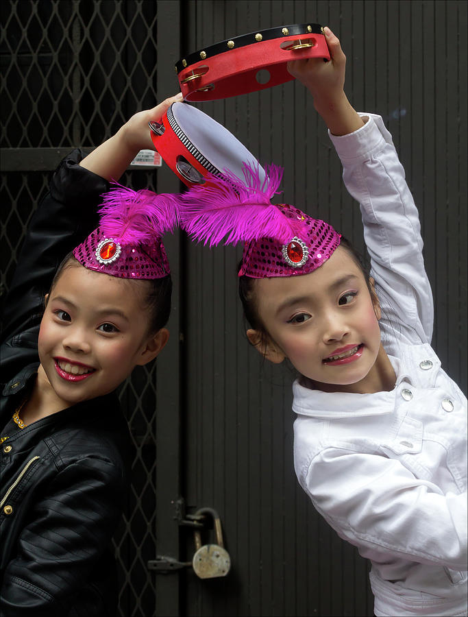 NYC Dance Parade 5_20_17 Two Asian Girl Dancers Photograph by Robert Ullmann