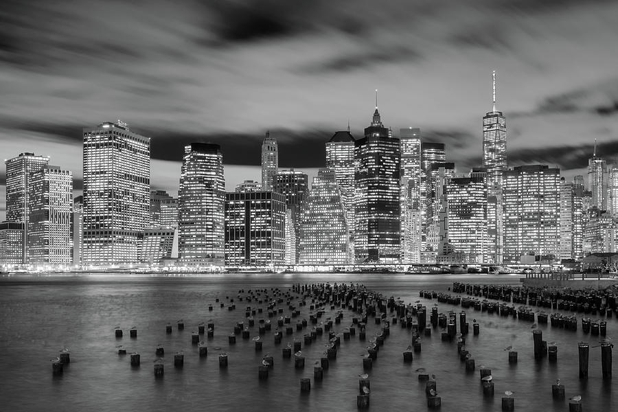 Office Space Photograph - NYC Financial District in Black and White by Jorge Moro