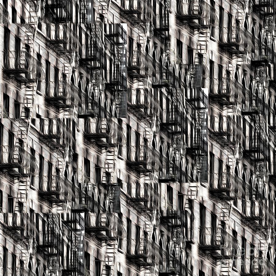 NYC Fire Escapes Photograph by Edward Fielding