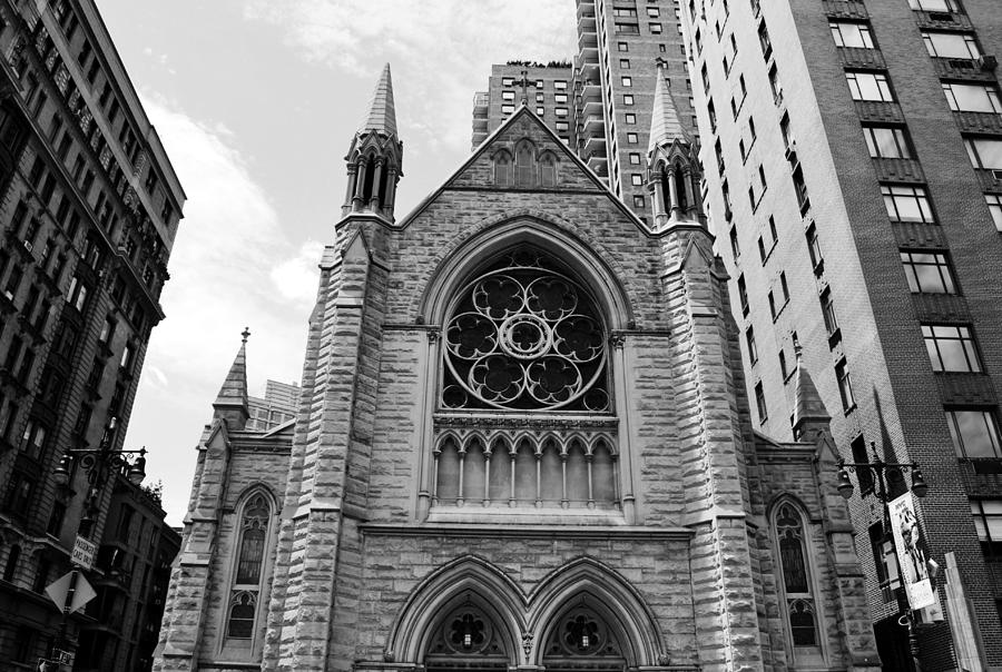 City Photograph - NYC Holy Trinity Church - Black and White by Matt Quest
