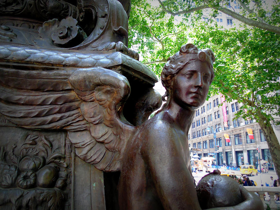 NYC Library Angel Photograph by Susan Lafleur