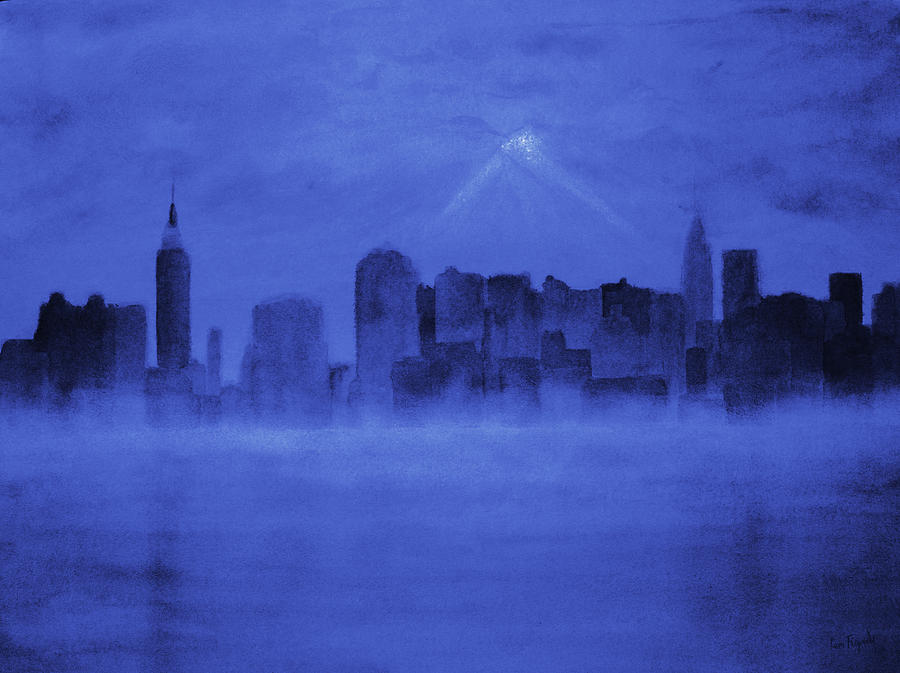 Nyc Moon Painting by Ken Figurski