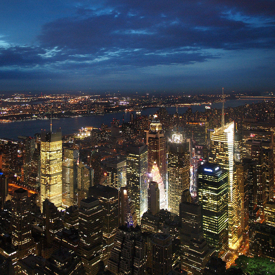 Architecture Photograph - NYC Night Lights by Nina Papiorek