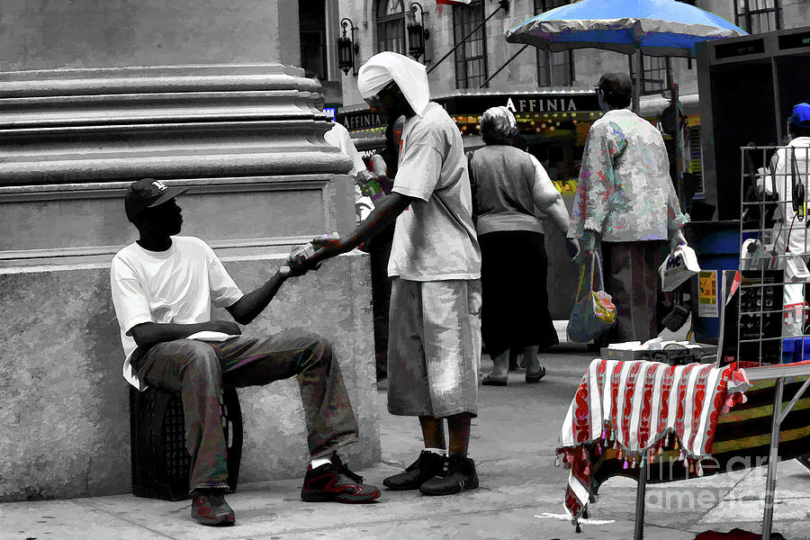 NYC People Streets Paint  Photograph by Chuck Kuhn