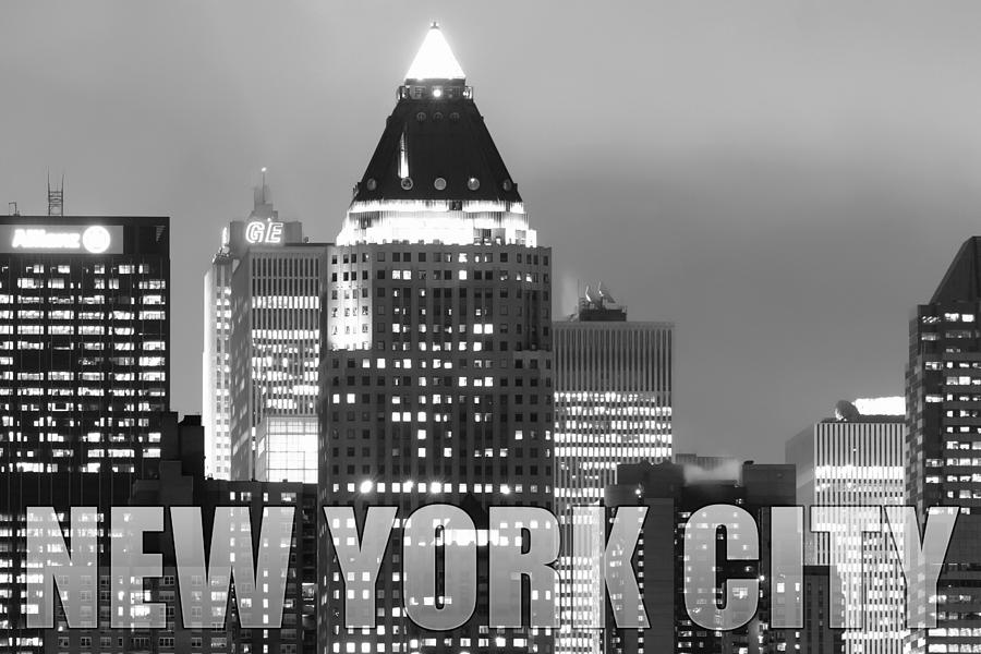 NYC Poster BW Photograph by Rospotte Photography - Fine Art America