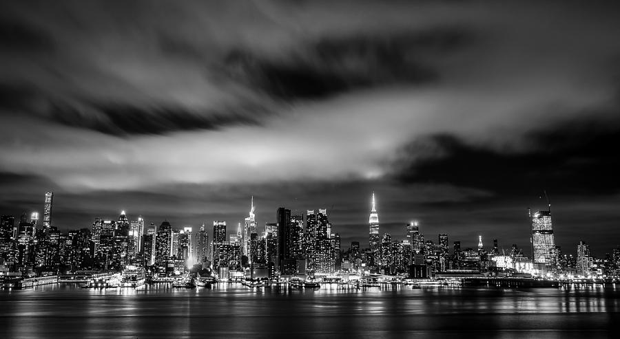 New York Skyline at Night Photograph by Mary Pat Collins - Fine Art America