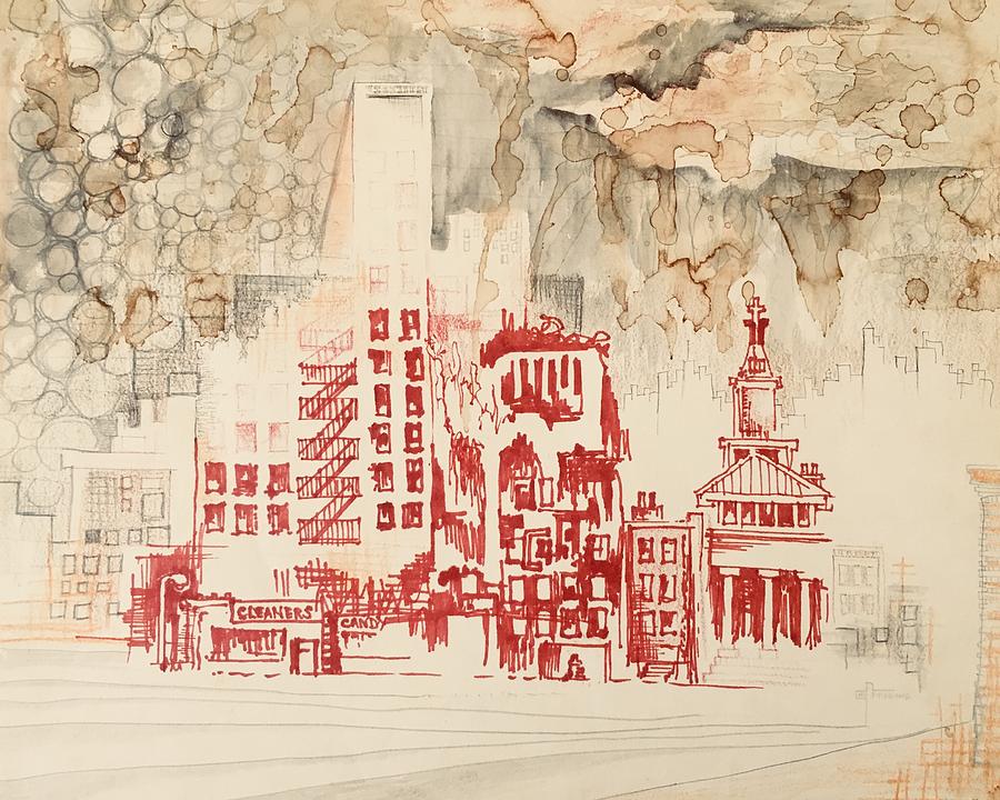 NYC  Sketches Mixed Media by Douglas Fromm