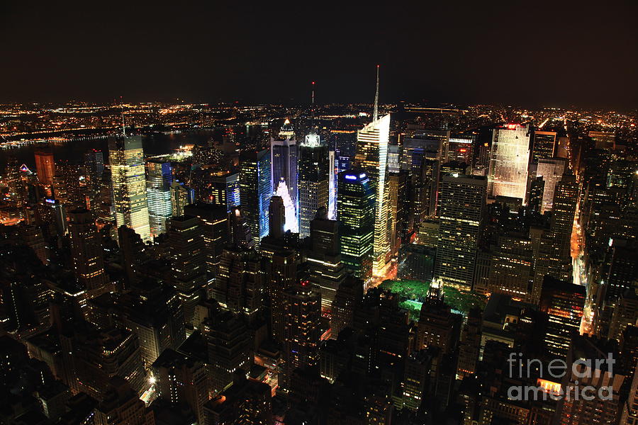 NYC Skyline at Night I Photograph by Wayne Moran
