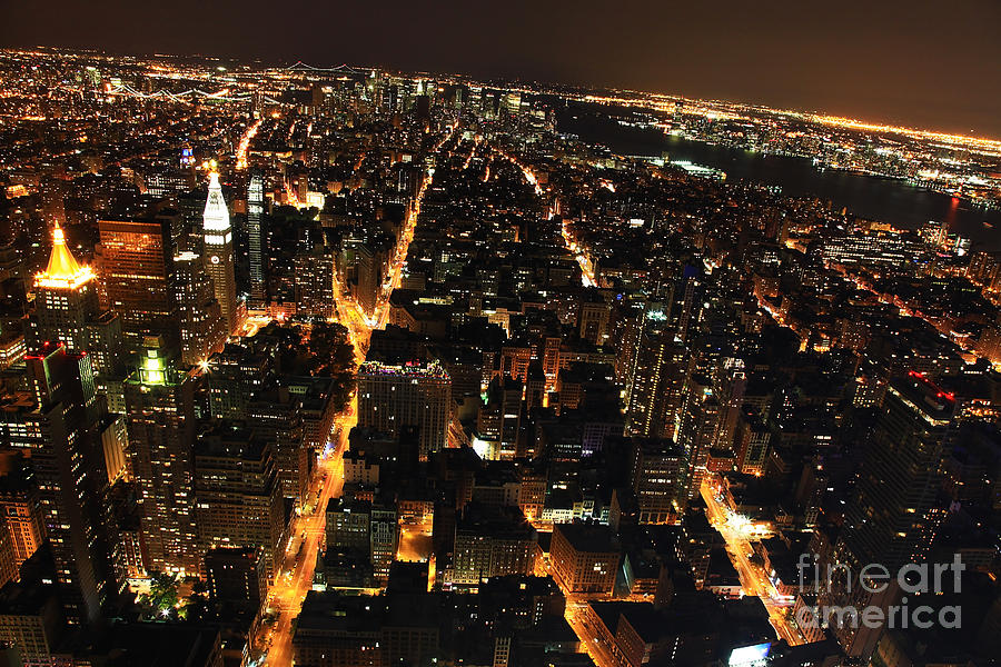 NYC Skyline at Night III Photograph by Wayne Moran