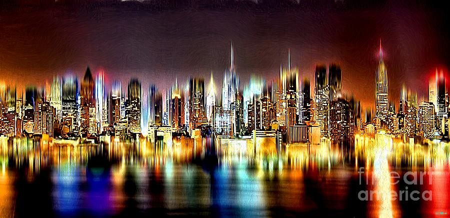 Architecture Painting - NYC Skyline by Daniel Janda