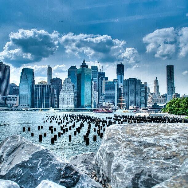 New York City Photograph - NYC Skyline From Brooklyn Bridge Park Boat Launch by Ramon Nuez