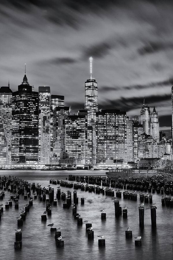 NYC Skyline in Black and White Vertical Photograph by Jorge Moro