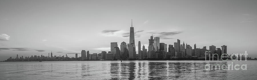 NYC Skyline Sunrise BW Photograph by Michael Ver Sprill