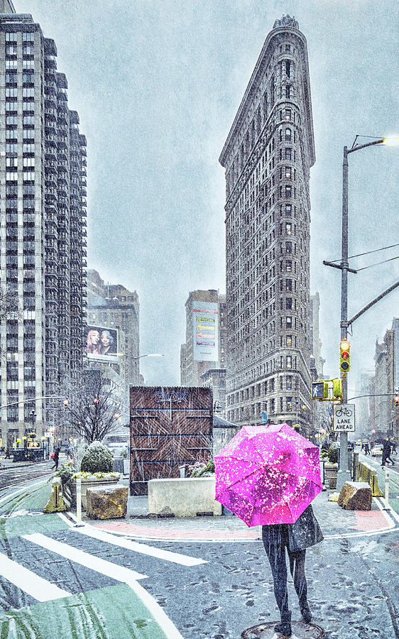 NYC Snowy Scene Photograph by Framing Places