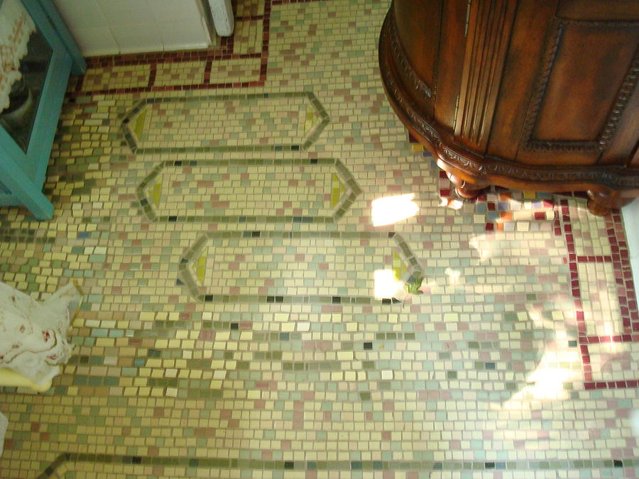 Custom Mosaic Ceramic Art - NYC Subway mosaic tiles by Robin Miklatek