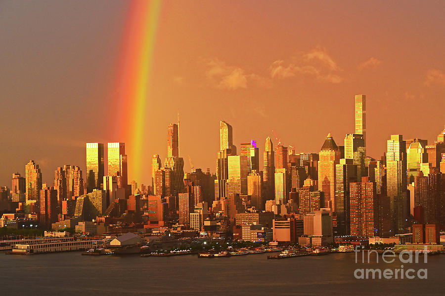 New York City Photograph - NYC Transformed by a Rainbow  by Regina Geoghan