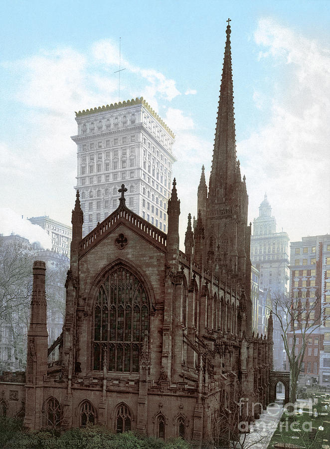 Nyc, Trinity Church, 1901.  Photograph by Granger