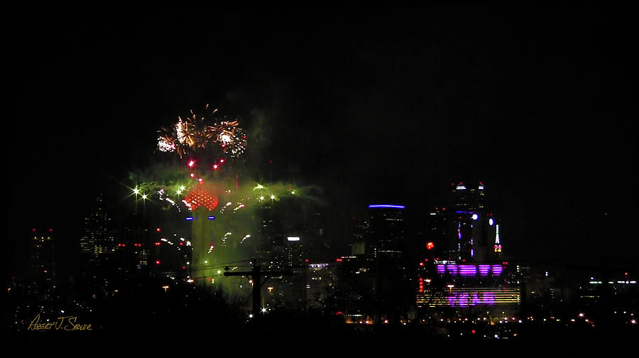 N Y E  2017-2018 Fireworks Dallas Photograph by Robert J Sadler