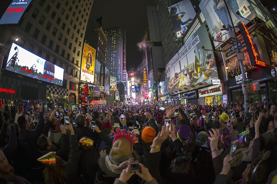 New Years Eve in N Y C, 2015 Photograph by The Flying Photographer