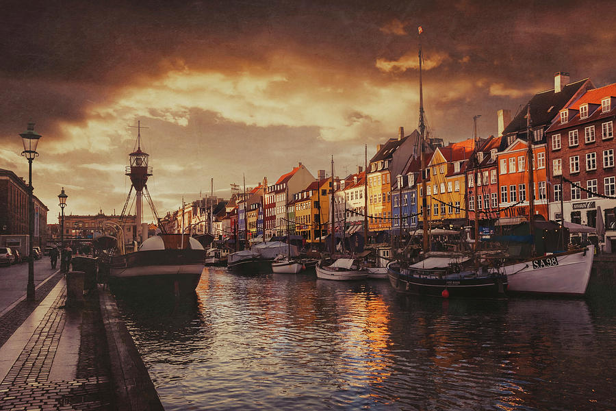Boat Photograph - Nyhavn Sunset Copenhagen by Carol Japp