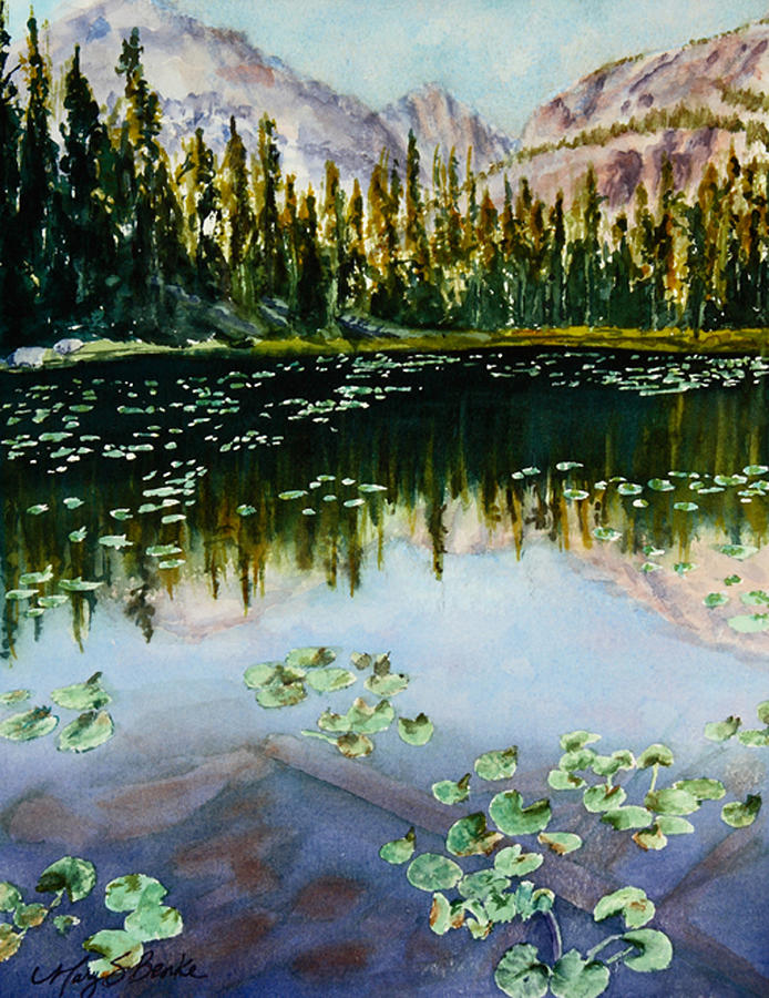 Nymph Lake Painting by Mary Benke