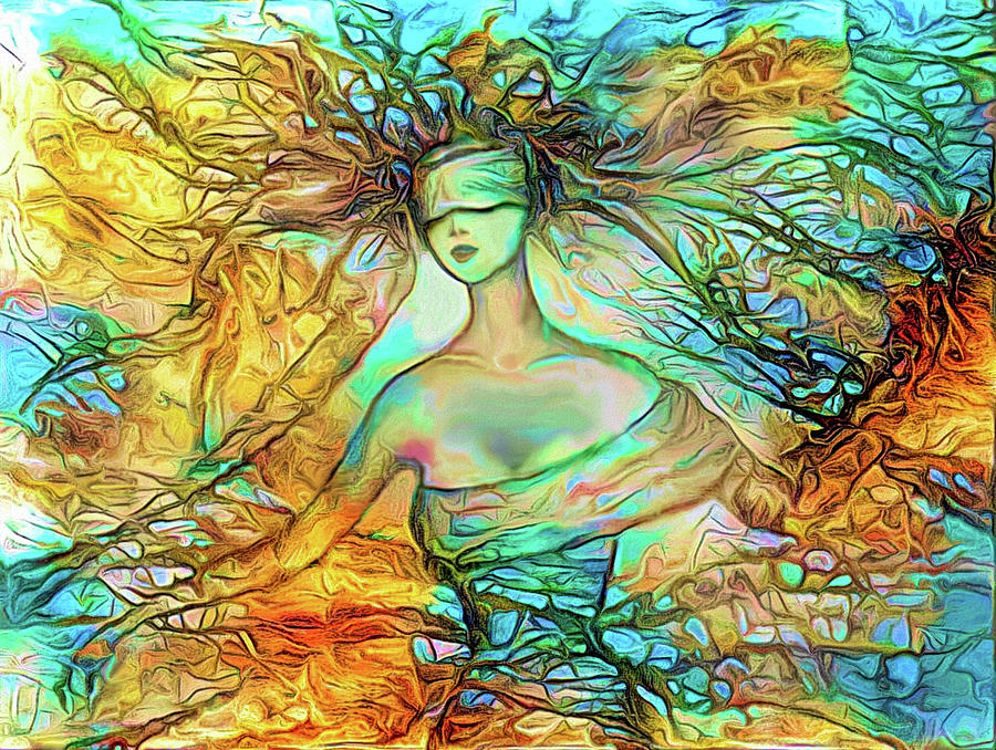 Nymph of Nature Mixed Media by Lilia D