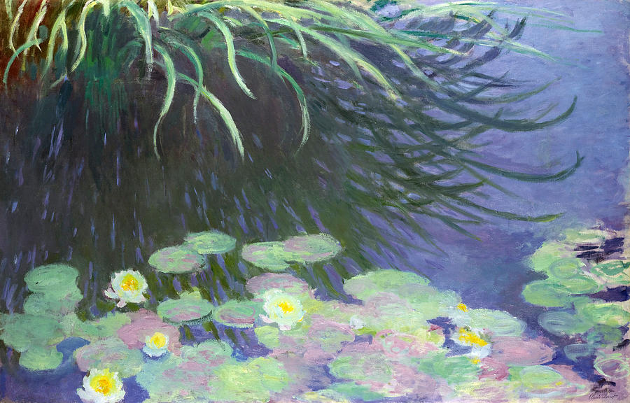 Claude Monet Painting - Nympheas avec Reflets de Hautes Herbes by Claude Monet