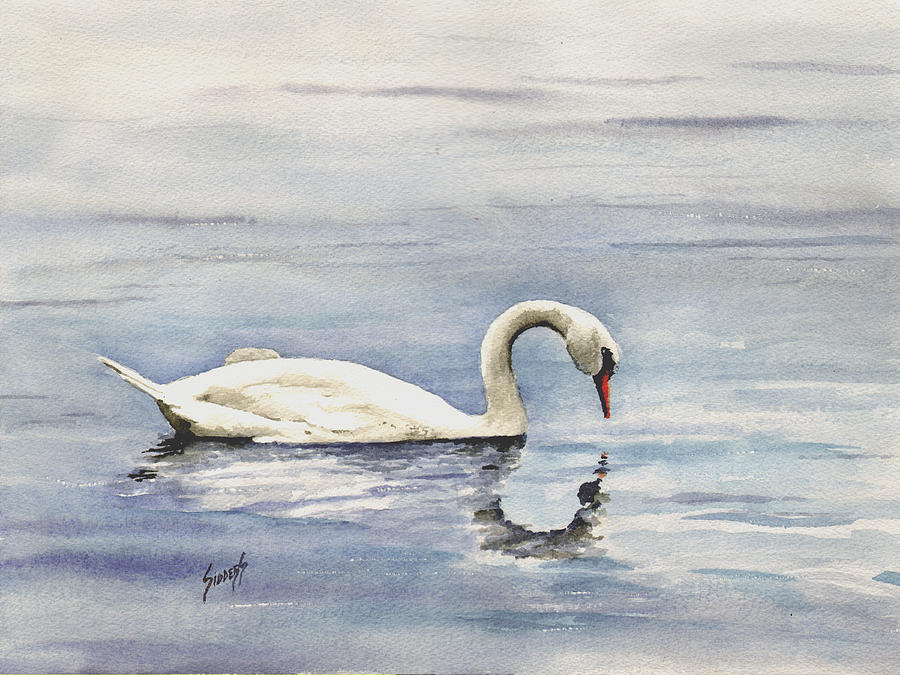 Nymphenburg Swan Painting by Sam Sidders