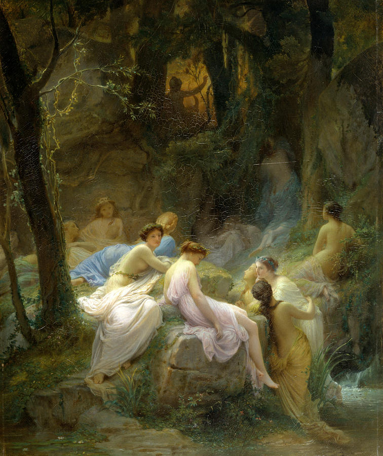 Nymphs Listening to the Songs of Orpheus Painting by Charles Francois Jalabert