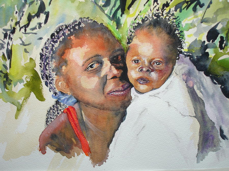 Nyondo and Baby Painting by Colm Brophy