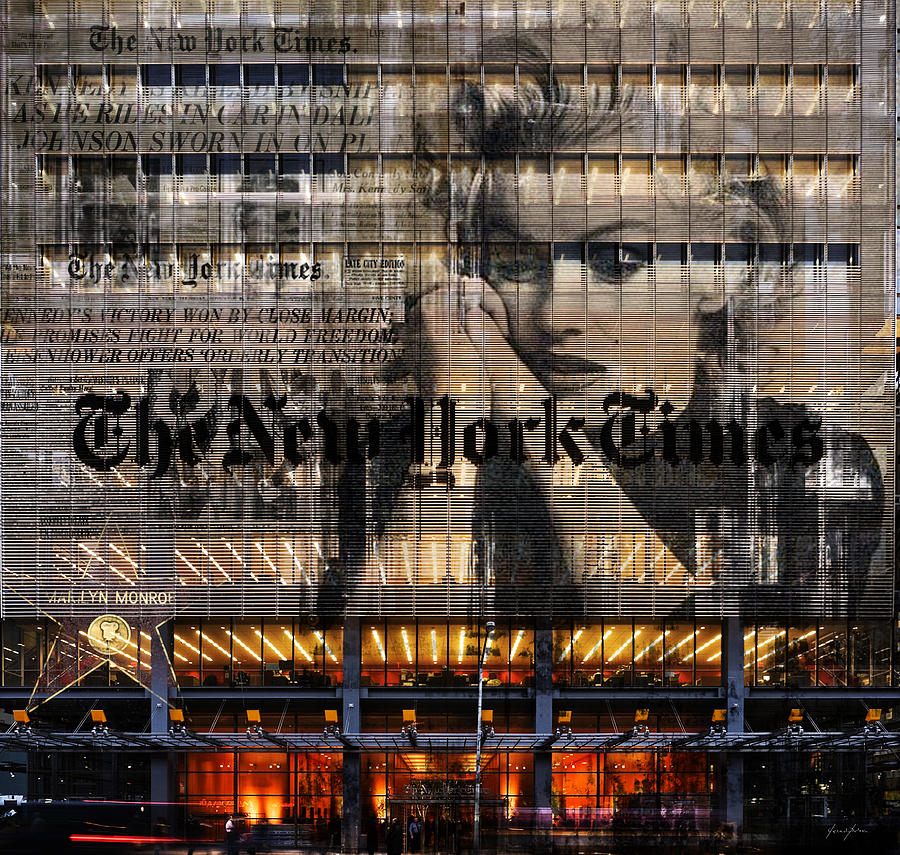 Marilyn Monroe Painting - NYTimes by Debora Geraci
