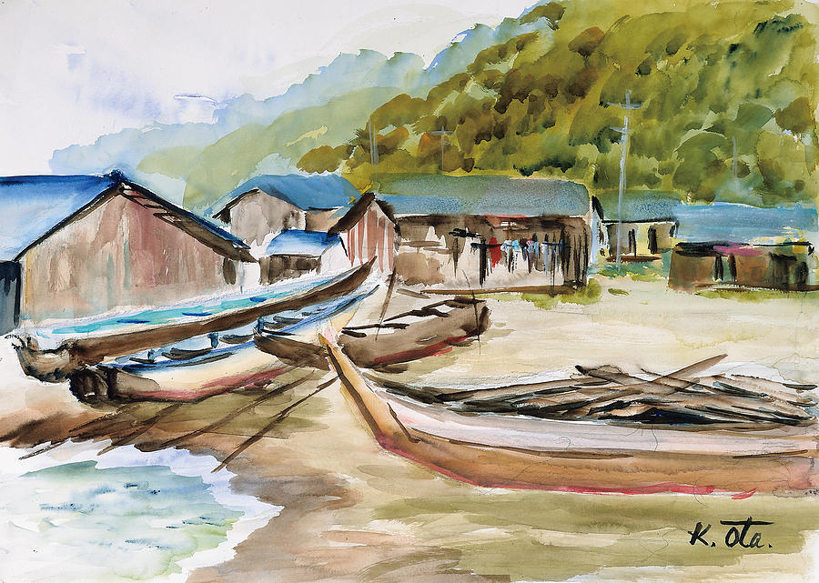 Japanese Painting - Nyuunoura01 by Ota Kiyoko Japanese Painting - Nyuunoura01 by Ota Kiyoko