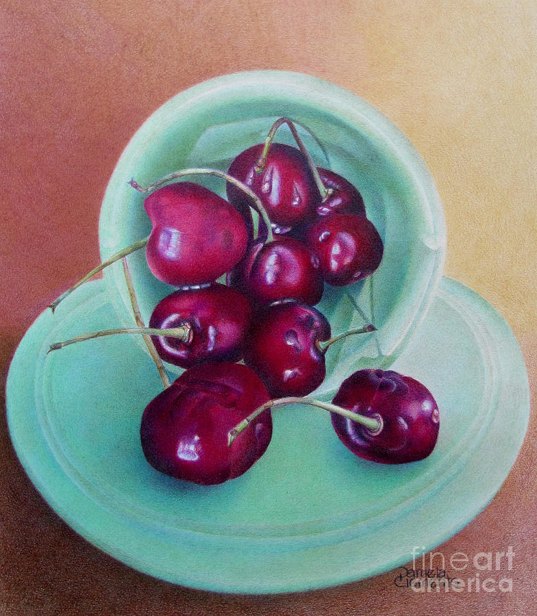 O-Cherry Painting by Pamela Clements