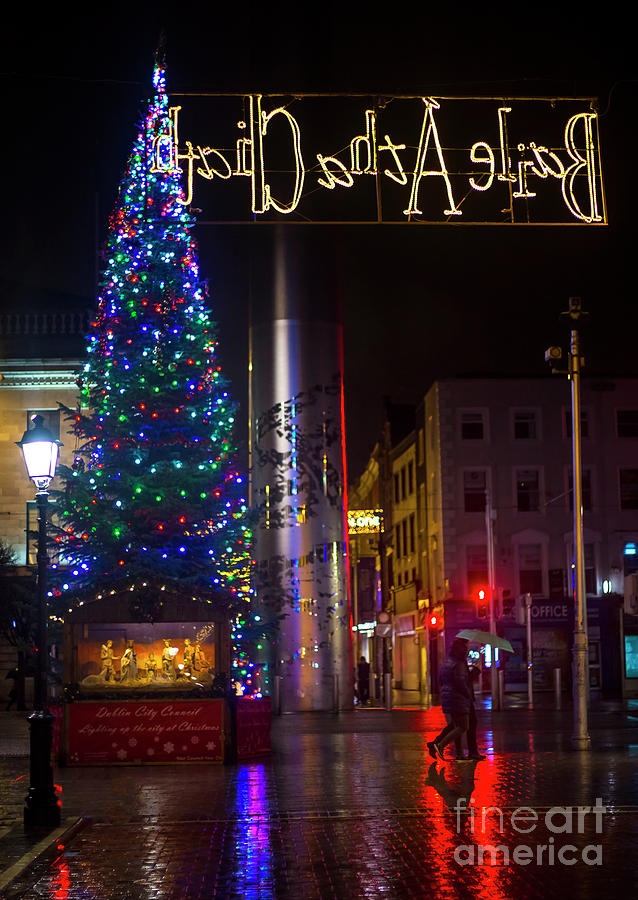 O Connell Street Dublin Christmas 7 Photograph by Alex Art Ireland