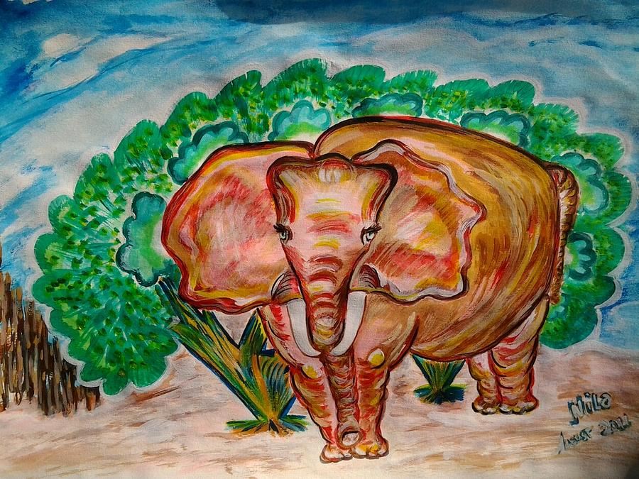 O elefante Painting by Nila Poduschco - Fine Art America