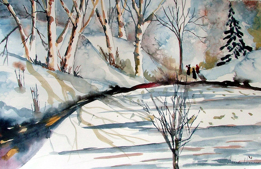 Winter Painting - O Holy Night by Mindy Newman Winter Painting - O Holy Night by Mindy Newman