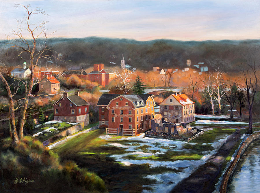 Winter Painting - O, Little Town by Diane Hutchinson