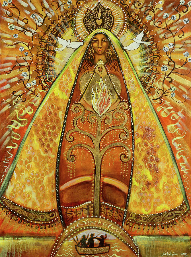 Divine Feminine Painting - Yo Soy Virgin de La Caridad by Shiloh Sophia McCloud Divine Feminine Painting - Yo Soy Virgin de La Caridad by Shiloh Sophia McCloud