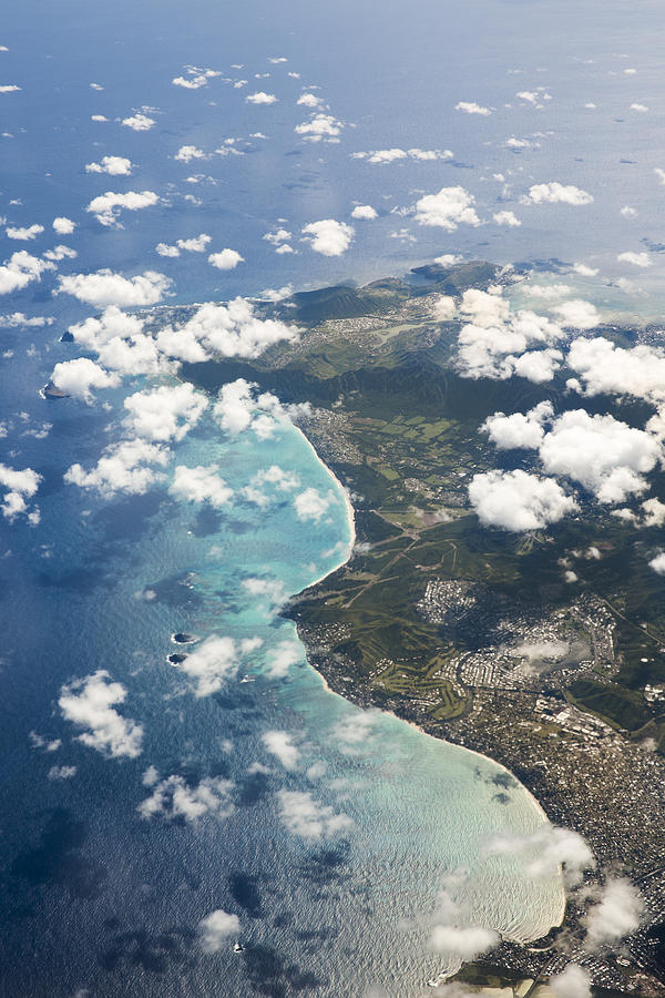 Aerial Photograph - Oahu from above by Bryan Toro Aerial Photograph - Oahu from above by Bryan Toro
