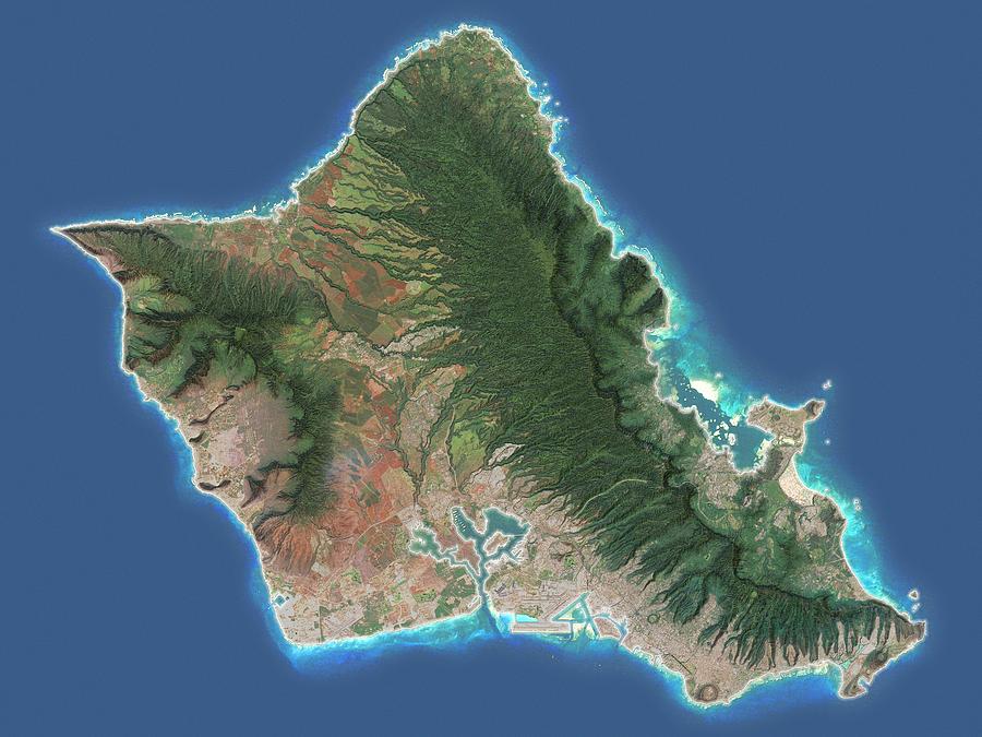 Oahu Hawaiian Islands Map 2514