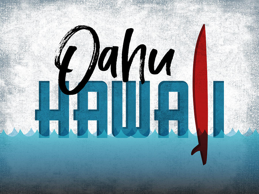 Oahu Red Surfboard Digital Art by Flo Karp